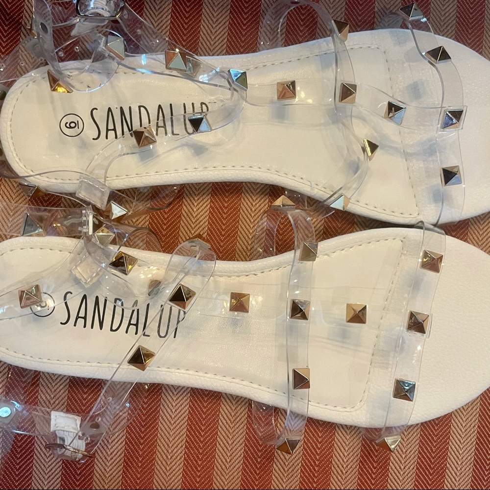 Womens Strappy Jelly/Studded Gladiator Sandal